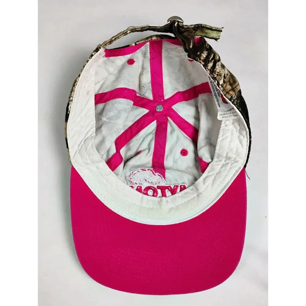 ISC Motor Sports Womens Camo Daytona Speedway Baseball Cap Pink Embroidered